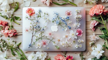 a design with delicate and vibrant flowers that spread across the laptop cover. Choose a color palette that reflects your personality, and let the blossoms add a touch of elegance.