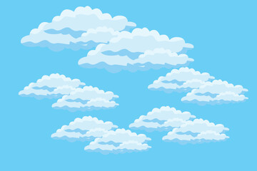 Cloud sky scene background vector simple cloud illustration template design