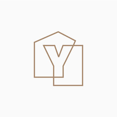 Y Letter House Monogram Home mortgage architect architecture logo vector icon illustration