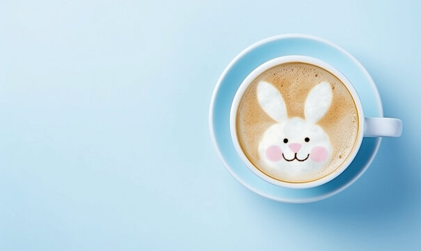 Osterhase im Kaffeeschaum
