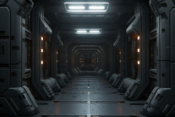 sci fi spaceship corridor