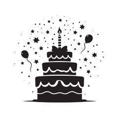 Vivid Serenity: Party Silhouette Amidst a Colorful Celebration - Party Silhouette - Celebration Vector
