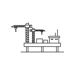 crane construction icon logo design vector
