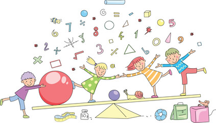 Illustration work for use on the cover of math books.