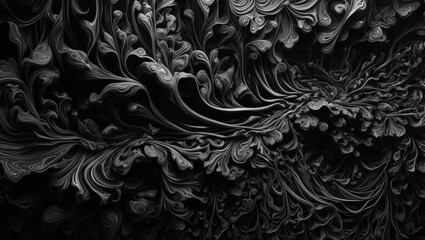 Black and grey abstract background made of wax. Background, Creativity, Liquid
