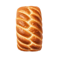 Fresh white bread top view on transparent background