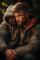 Obraz premium gay relationship and lgbt friendship. generative ai