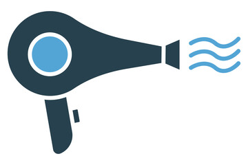 Hair dryer icon. icon related to hairstyling and salon services. solid icon style. element illustration