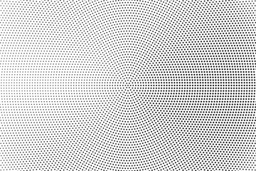 Halftone vector background. Monochrome halftone pattern. Abstract geometric dots background. Pop Art comic gradient black white texture. Design for presentation banner, poster, flyer, business card.	