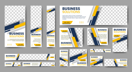 Digital Marketing web banner ads template. set of promotion kit banner template design with modern and minimalist concept. vector