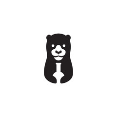 beaver icon logo design vector