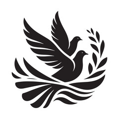 Obraz premium Dynamic Plumage: Bird Beauty Silhouette Set Celebrating the Diverse Feathers of Pigeons - Pigeon Silhouette 