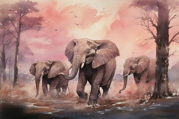 Fototapeta premium Majestic sky whales, soaring through the heavens with grace and tranquility - Generative AI