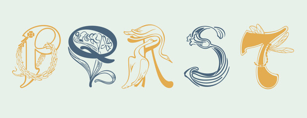 Vintage typography alphabets collection