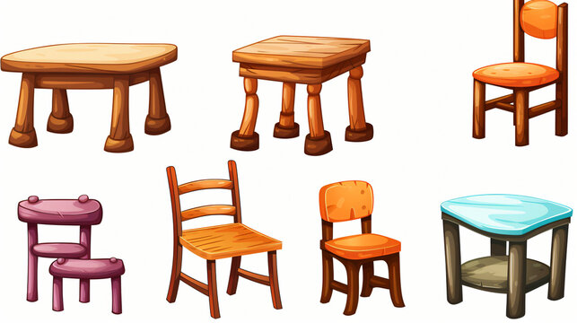 Free vector different kid table on white background