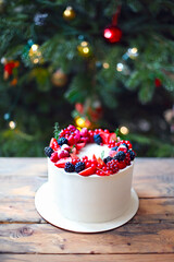 Christmas Cake by the Christmas tree