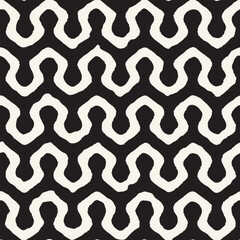 Vector seamless hand-painted ink pattern. Abstract decorative background. Stylish monochrome hand-drawn texture.