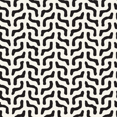Vector seamless hand-painted ink pattern. Abstract decorative background. Stylish monochrome hand-drawn texture.