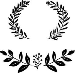 Laurel wreaths and minimalist flowers 