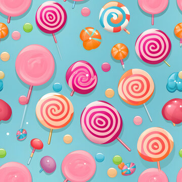 colorful lollipop pattern, vibrant color, tile pattern
