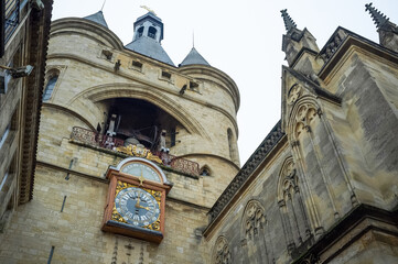 BORDEAUX, FRANCE - JANUARY 14, 2024: Porte Saint Eloi Gate, also known as Grosse Cloche (Big Bell) in the city center of Bordeaux, High quality photo