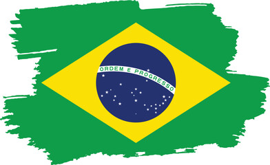 Brazil Brush Flag, vector design