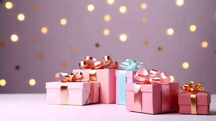 Gift box background with copy space for Christmas gifts, holiday or birthday