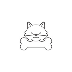 dog cat pets cute icon logo design vector