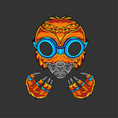 owl man head illustration artwork