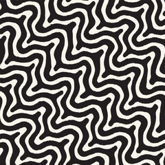 Vector seamless hand-painted ink pattern. Abstract decorative background. Stylish monochrome hand-drawn texture.