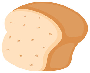Loaf of bread illustration. Whole fresh baked bread.