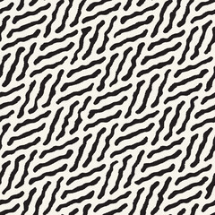 Vector seamless hand-painted ink pattern. Abstract decorative background. Stylish monochrome hand-drawn texture.