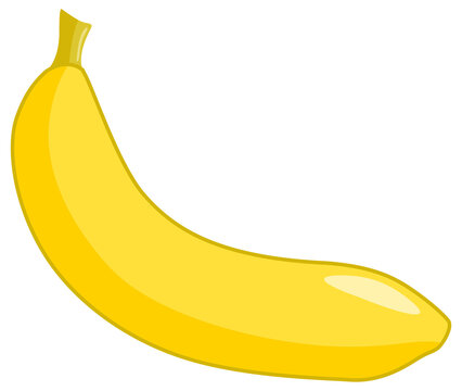 Banana icon illustration. Tropical fruits, banana snack or vegetarian nutrition. Vegan food.