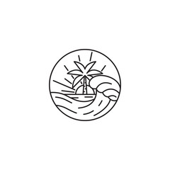 outdoor travelling icon logo design vector