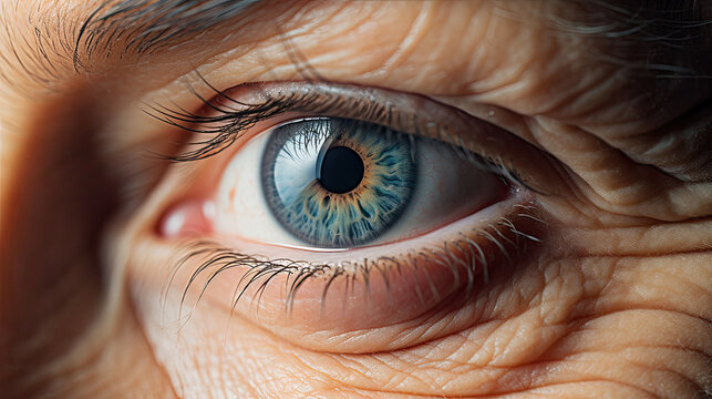 Close Up Of A Old Female Eye