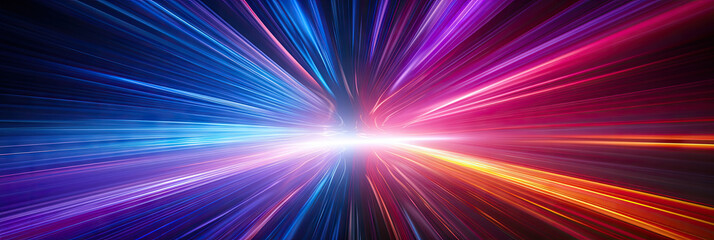 colorful light tunnel background. Neon futuristic flashes on black background. Colorful light exposure in a tunnel. abstract fast moving stripe lines Motion light lines backdrop