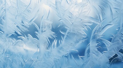 Fototapeta na wymiar cold window ice background illustration frozen crystal, snow glass, weather season cold window ice background