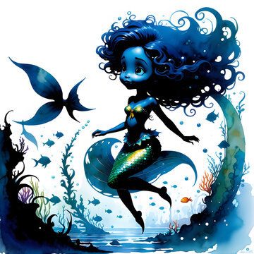 Mermaids are fascinating creatures from folklore, often depicted as having a magical allure. One particular mermaid character stands out as being exceptionally adorable. With her vibrant blue tail ado