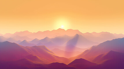 Obraz premium sunrise in the mountains,sunset in the mountains,a scenic view of the sun setting behind towering peaks. This asset is perfect for nature-themed designs, travel brochures, and inspirational content.