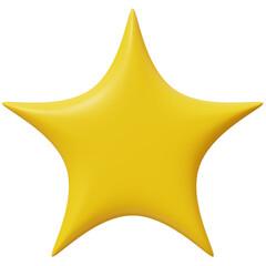 Yellow star. 3D ikon, sing