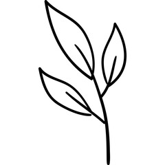 boho leaf doodle elements