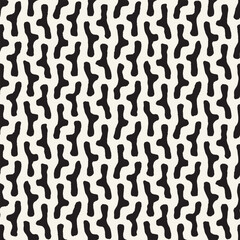 Vector seamless hand-painted ink pattern. Abstract decorative background. Stylish monochrome hand-drawn texture.