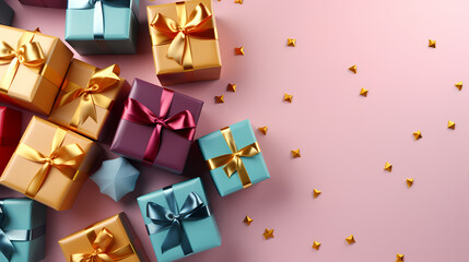Obraz na płótnie Canvas Gift box background, black friday sale, birthday, children's day, valentine's day and wedding gift background