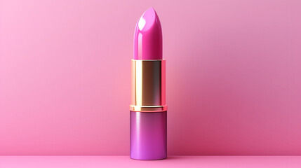 Lipstick pink tube. Makeup cosmetic concept. 3d