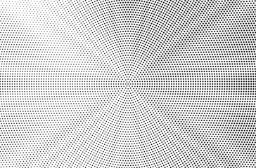 Halftone vector background. Monochrome halftone pattern. Abstract geometric dots background. Pop Art comic gradient black white texture. Design for presentation banner, poster, flyer, business card.	