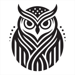 Enigmatic Flight: Owl Silhouette Series Capturing the Mysterious Soar of Nocturnal Birds - Owl Illustration - Bird Vector
