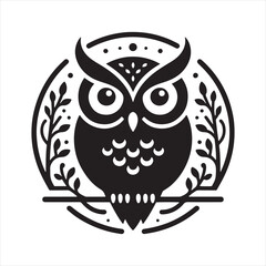 Silent Spectacle: Bird Silhouette Set Portraying the Elegant Stillness of Owl Silhouettes - Bird Silhouette - Owl Vector
