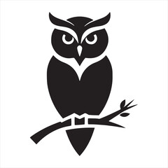 Naklejka premium Enigmatic Flight: Owl Silhouette Series Capturing the Mysterious Soar of Nocturnal Birds - Owl Illustration - Bird Vector 