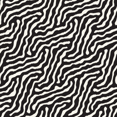 Vector seamless hand-painted ink pattern. Abstract decorative background. Stylish monochrome hand-drawn texture.