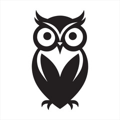 Winged Enigma: Bird Silhouette Series Illuminating the Mystery of Owl Silhouettes - Bird Silhouette - Owl Vector
